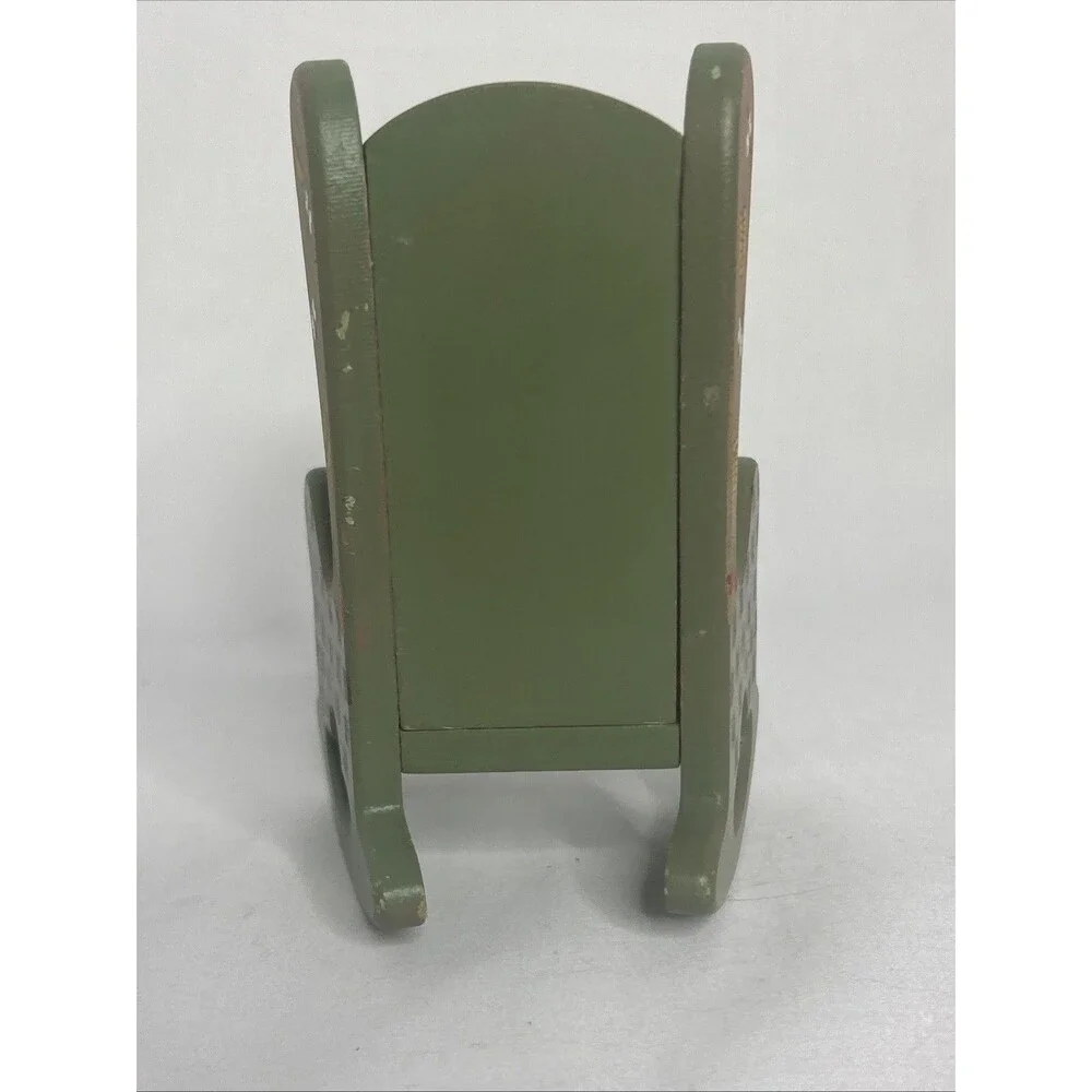 Hand Painted Wooden Doll Rocking Chair 6 Inch